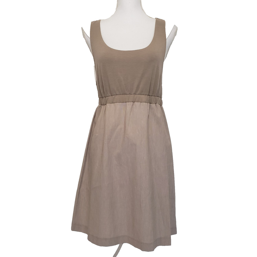 Glam Juniors SIZE M Beige Sleeveless Casual Summer Dress Scoop Neck Racerback